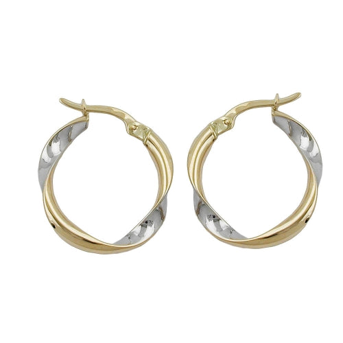 hoop earrings rhodium plated 9k gold - BeautyMax Elite