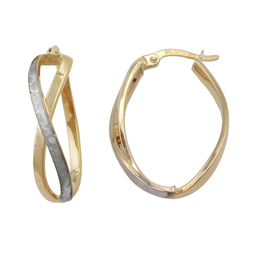 hoop earrings crossed 9k gold - BeautyMax Elite