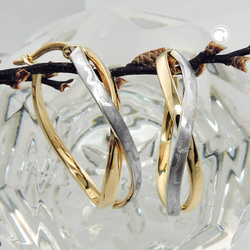 hoop earrings crossed 9k gold - BeautyMax Elite