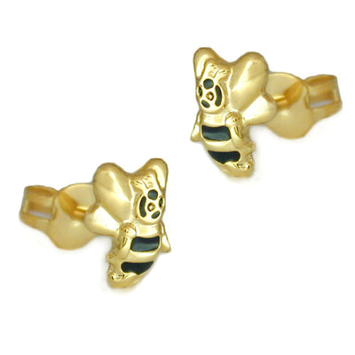 stud earrings honey bee 9k gold - BeautyMax Elite