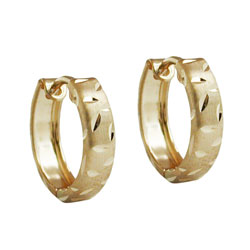 hoop earrings matte-finish diamond cut 9k gold - BeautyMax Elite