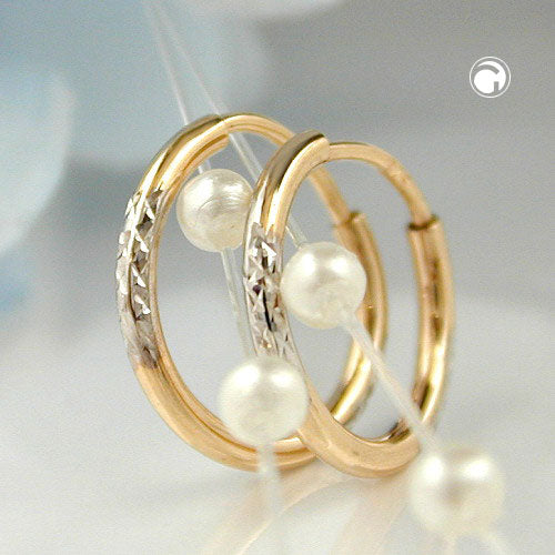 hoop earrings diamond cut 9k gold - BeautyMax Elite