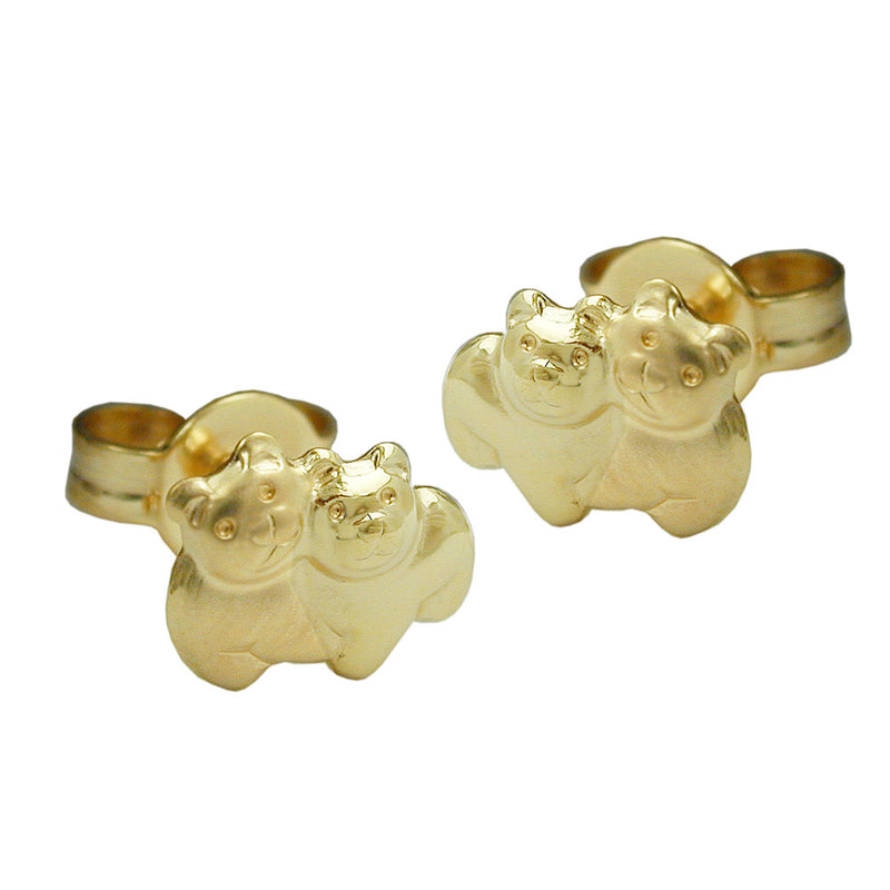 earring studs bear 9k gold - BeautyMax Elite