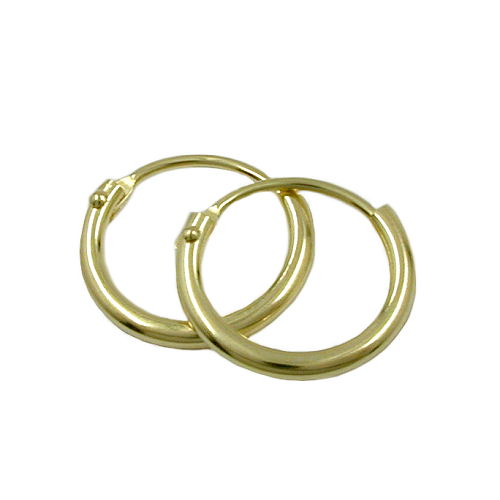 hoop earrings 11mm 8k gold - BeautyMax Elite
