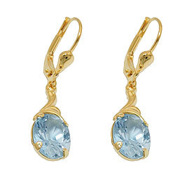 earrings synthetic aquamarine 8k gold - BeautyMax Elite