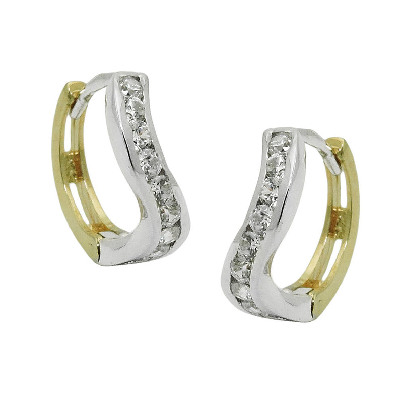 hoop earrings zirconia 9k gold - BeautyMax Elite