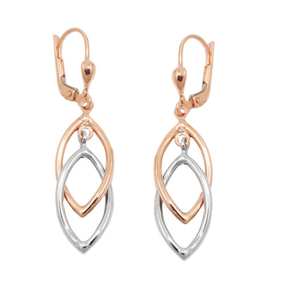 leverback earrings two tone 9k redgold - BeautyMax Elite