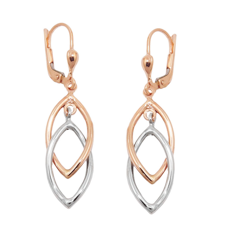 leverback earrings two tone 9k redgold - BeautyMax Elite