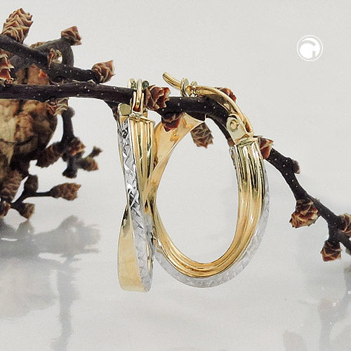 hoop earrings diamond-cut 9k gold - BeautyMax Elite