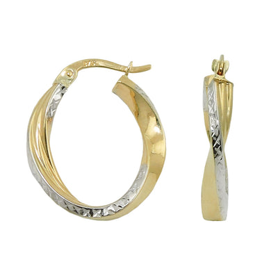 hoop earrings diamond-cut 9k gold - BeautyMax Elite