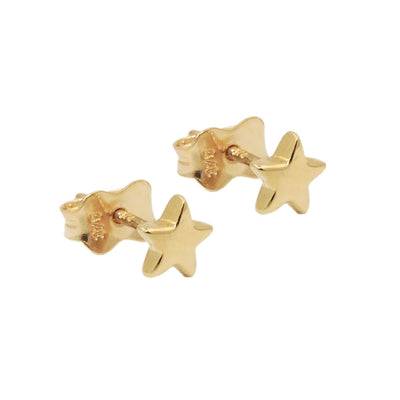 stud earrings star polished 9k gold - BeautyMax Elite