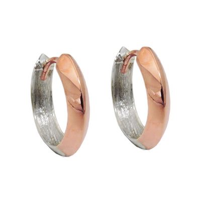 hoop earrings two tone 9k red white gold - BeautyMax Elite