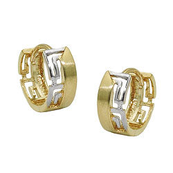hoop earrings two tone 9k gold - BeautyMax Elite