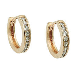 hoop earrings 11mm zirconias 9k gold - BeautyMax Elite