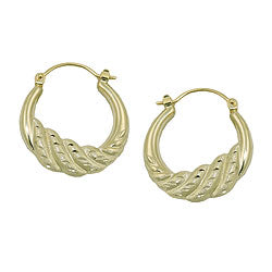 hoop earrings matt-shiny 14k gold - BeautyMax Elite