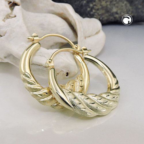 hoop earrings matt-shiny 14k gold - BeautyMax Elite
