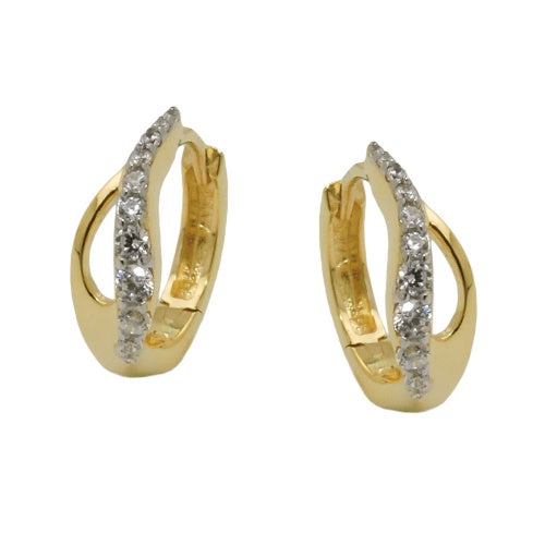 hoop earrings with zirconia 9k gold - BeautyMax Elite
