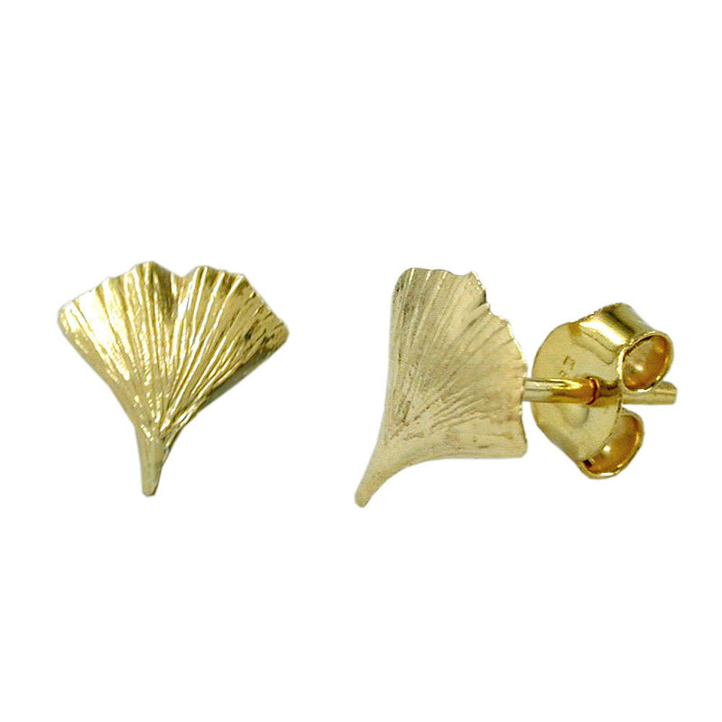earrings ginkgo leaf 9k gold - BeautyMax Elite