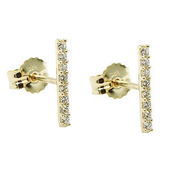stud earrings 8 zirconias 9k gold - BeautyMax Elite