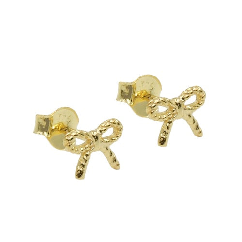 stud earrings loop polished 9k gold - BeautyMax Elite