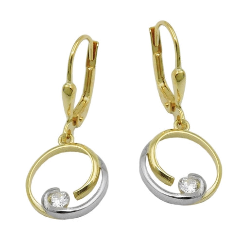 leverback earrings zirconia 9k gold - BeautyMax Elite