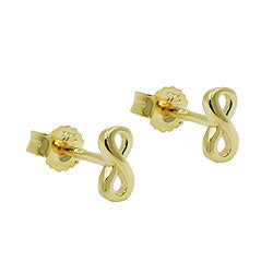 earring studs infinity-sign 9k gold - BeautyMax Elite