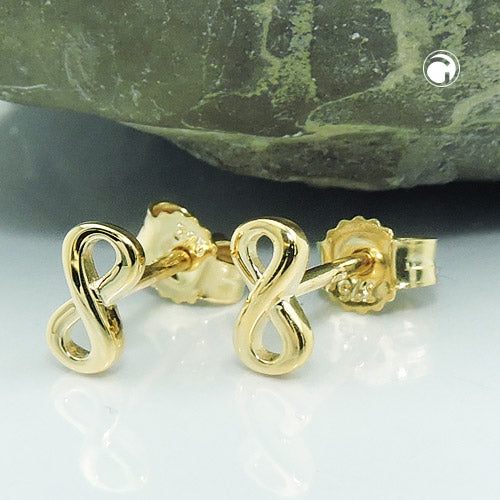 earring studs infinity-sign 9k gold - BeautyMax Elite