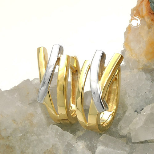 hoop earrings bicolor 9k gold - BeautyMax Elite