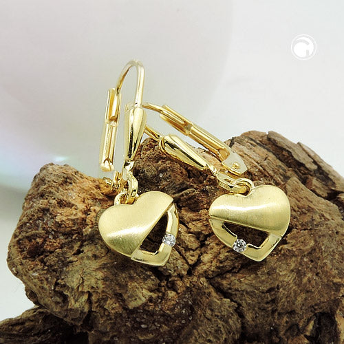 earring heart matt-shiny 9k gold - BeautyMax Elite