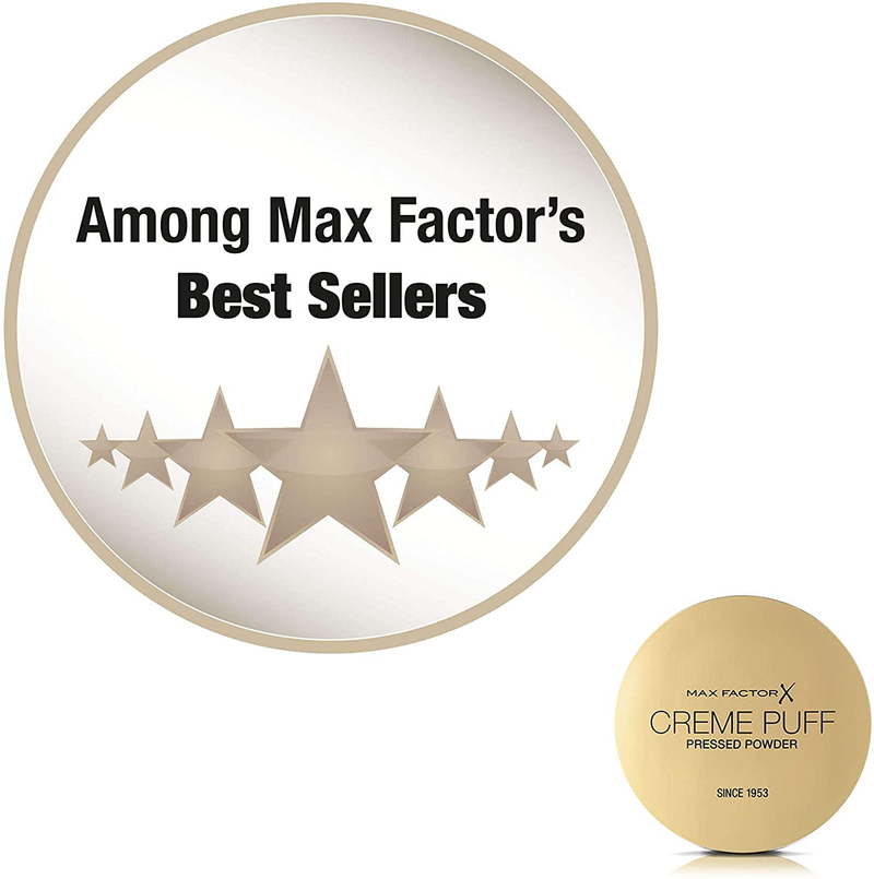 Max Factor Cream Puff Pressed Compact Powder, Glowing Formula for All Skin Types, 41 Medium Beige, 21 G