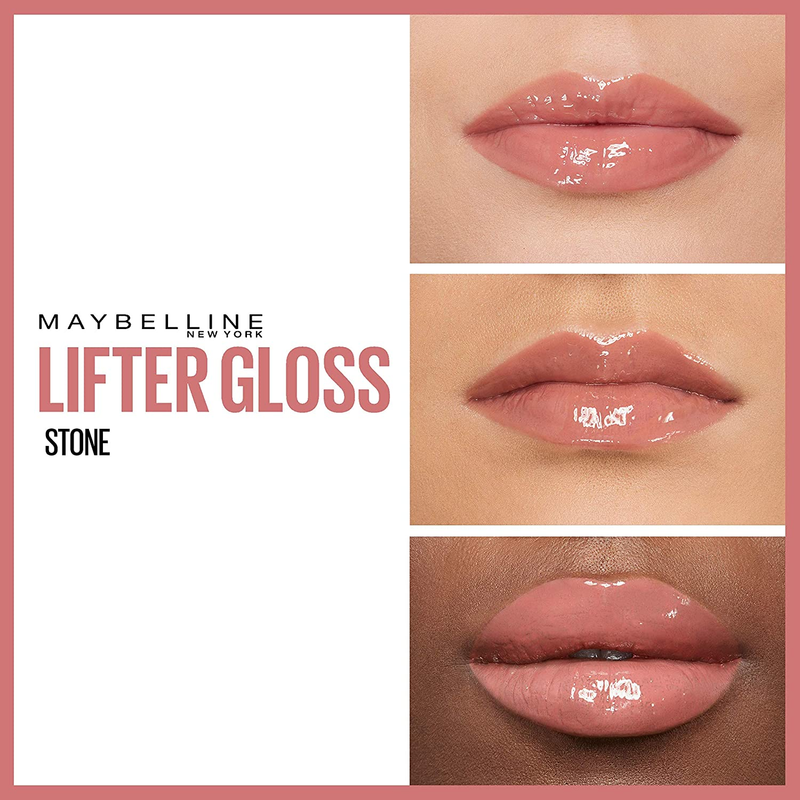 Maybelline New York Lifter Gloss, Plumping & Hydrating Lip Gloss with Hyaluronic Acid, 5.4 Ml, Shade: 008, Stone