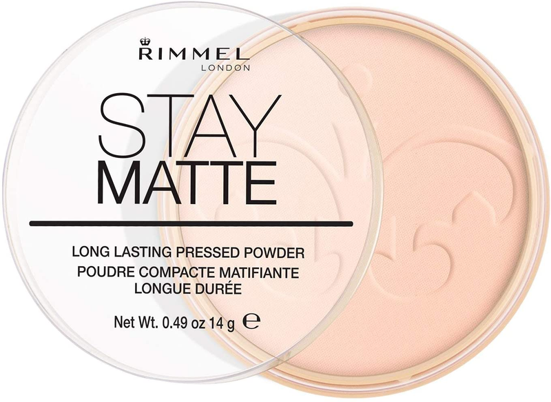 Rimmel London Stay Matte Pressed Powder, Mineral Formula for Long-Lasting Shine Effect, 002 Pink Blossom, 14 G
