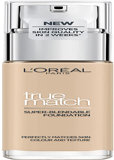 L'Oreal Paris True Match Liquid Foundation 1N Ivory, Skincare Infused with Hyaluronic Acid, Available in 40 Shades, SPF 17, 30 Ml