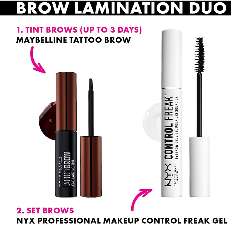 Maybelline New York Tattoo Brow Peel off Eyebrow Gel Tint, Semi-Permanent Colour, Waterproof, Lasts up to 3 Days, Colour: Light Brown