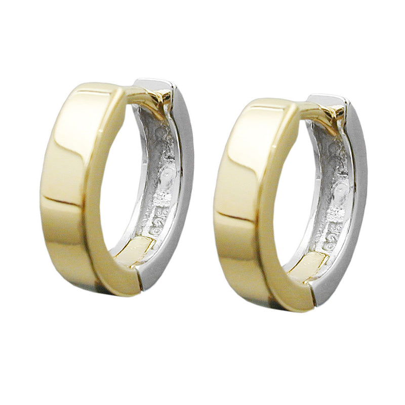 hoop earrings two tone silver 925 - BeautyMax Elite