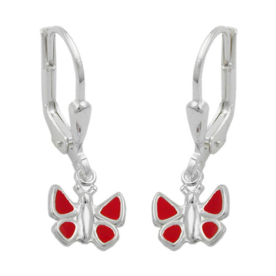 earrings leverback butterfly silver 925 - BeautyMax Elite