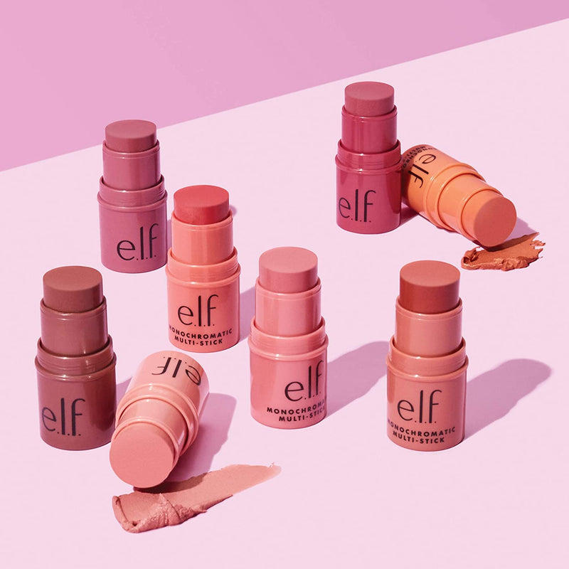 e.l.f. Monochromatic Multi-Stick Blush, Creamy, Lightweight, Versatile, Luxurious, Adds Shimmer, Easy to Use on the Go, Blends Effortlessly, Glistening Peach 4.4G