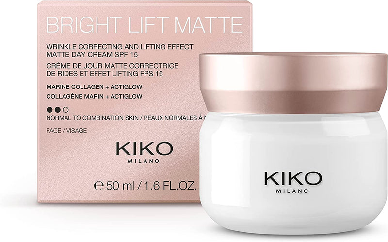 KIKO Milano Bright Lift Matte | Mattifying and Lifting Day Cream with Marine Collagen - Spf 15